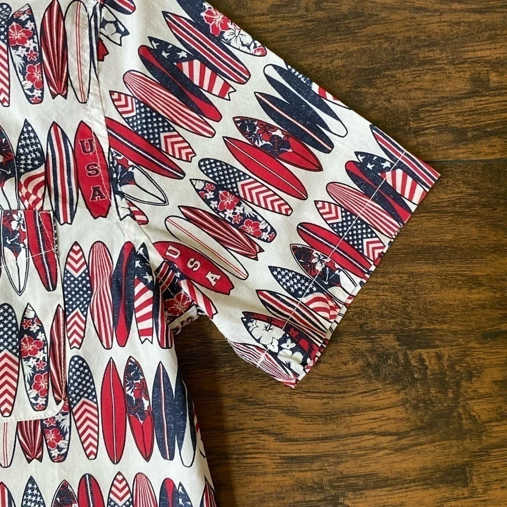 The Children’s Place, Boys, Button Down, Red/White/Blue, USA, Size 7/8, M, NWT
